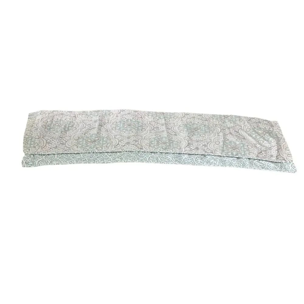 Waverly Set of 2 Blue Grey Paisley Coastal Vibes Cotton Valances 50x18